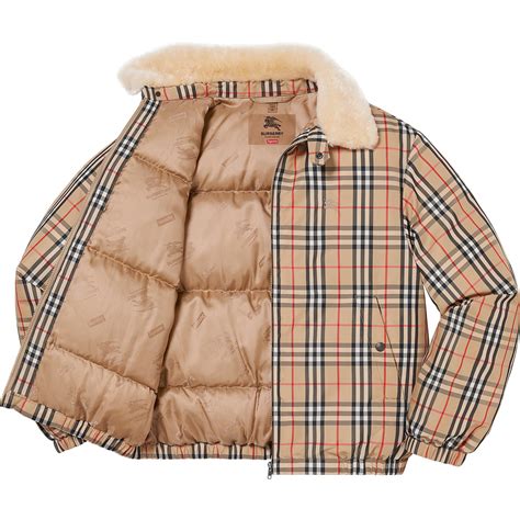 price supreme burberry|supreme x Burberry puffer jacket.